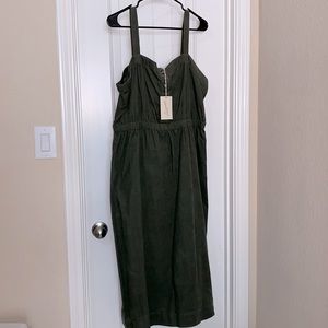 Olive green corduroy dress